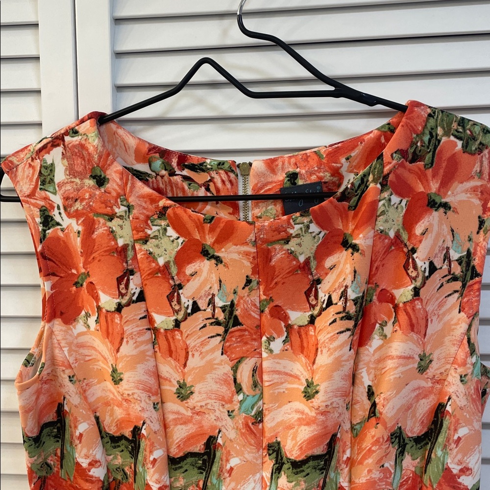 Like new Gabby Sky Sleeveless A Line Salmon Colored Floral Dress Like New Size 6 - Picture 2 of 5